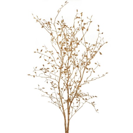 Lot de 6 - Grande branche artificielle de cotonéaster métallisée, 145 cm - or 