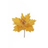 Lot de 24 - Pic artificiel double poinsettia velours nordique métallisé, 21 cm - or 