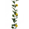 Lot de 6 - Guirlande artificielle de citronnier toucher réel X8, 190 cm - jaune 