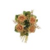 Lot de 12 - Couronne de bougie artificielle roses, blé et fougère, 15 cm - or 