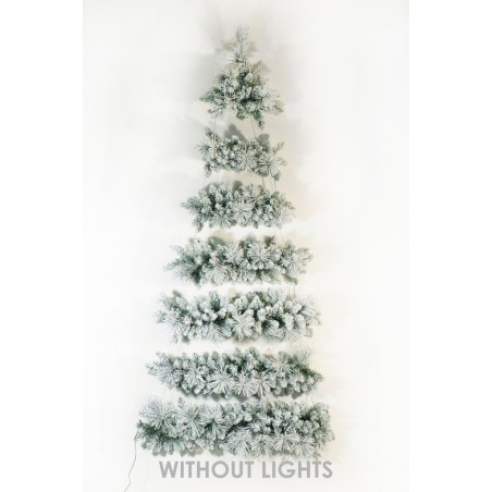 Sapin de Noël artificiel suspendu plat enneigé, 210 cm - blanc 