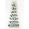 Sapin de Noël artificiel suspendu plat enneigé, 210 cm - blanc 