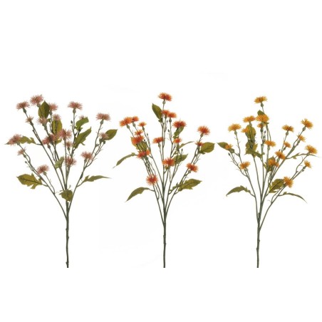 Lot de 24 - Tige artificielle de chardons X7, 73 cm - rose orange jaune 