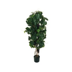 Lot de 4 - Plante artificielle de vigne avec grappes en pot, 125 cm - vert 