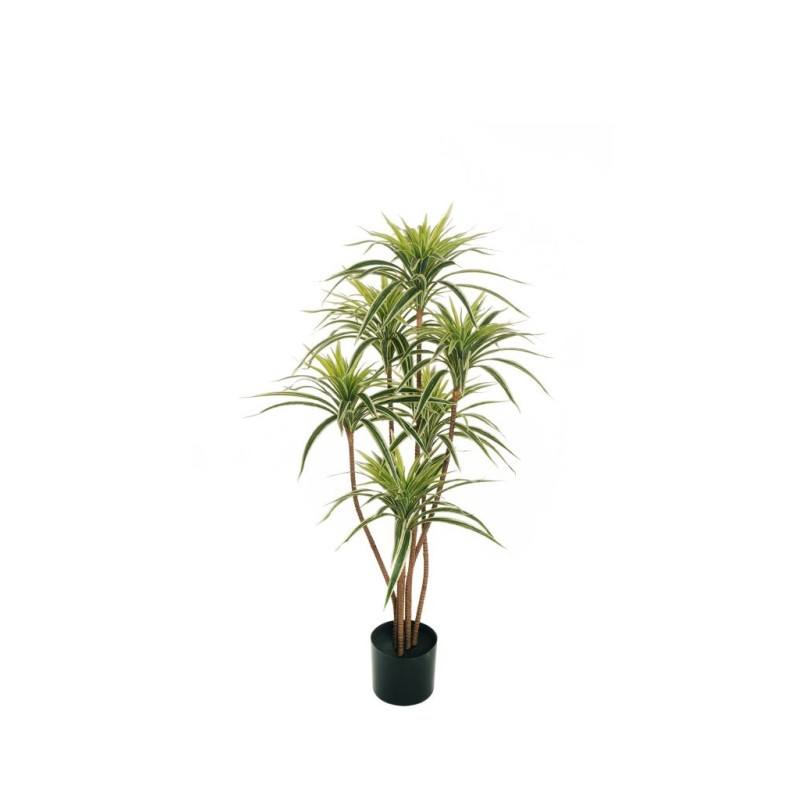 Lot de 4 - Plante artificielle de dracaena reflex toucher réel en pot, 120 cm - panaché 