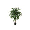 Lot de 4 - Plante artificielle de ficus benjamina en pot, 120 cm - vert 