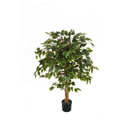 Lot de 4 - Plante artificielle de ficus benjamina en pot, 120 cm - panaché 