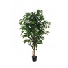 Lot de 4 - Plante artificielle de ficus benjamina en pot, 150 cm - vert 