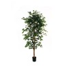 Lot de 4 - Plante artificielle de ficus benjamina en pot, 180 cm - vert 