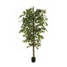 Lot de 4 - Plante artificielle de ficus benjamina en pot, 180 cm - panaché 