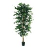 Lot de 4 - Plante artificielle de ficus benjamina en pot, 210 cm - vert 