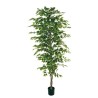 Lot de 4 - Plante artificielle de ficus benjamina en pot, 210 cm - panaché 
