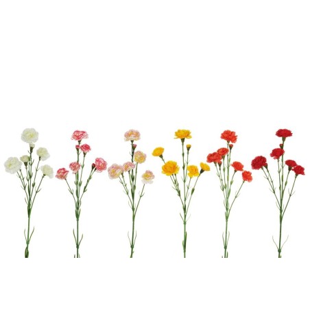 Lot de 36 - Tige artificielle de mini œillets, 68 cm - jaune orange rouge blanc crème fuchsia 