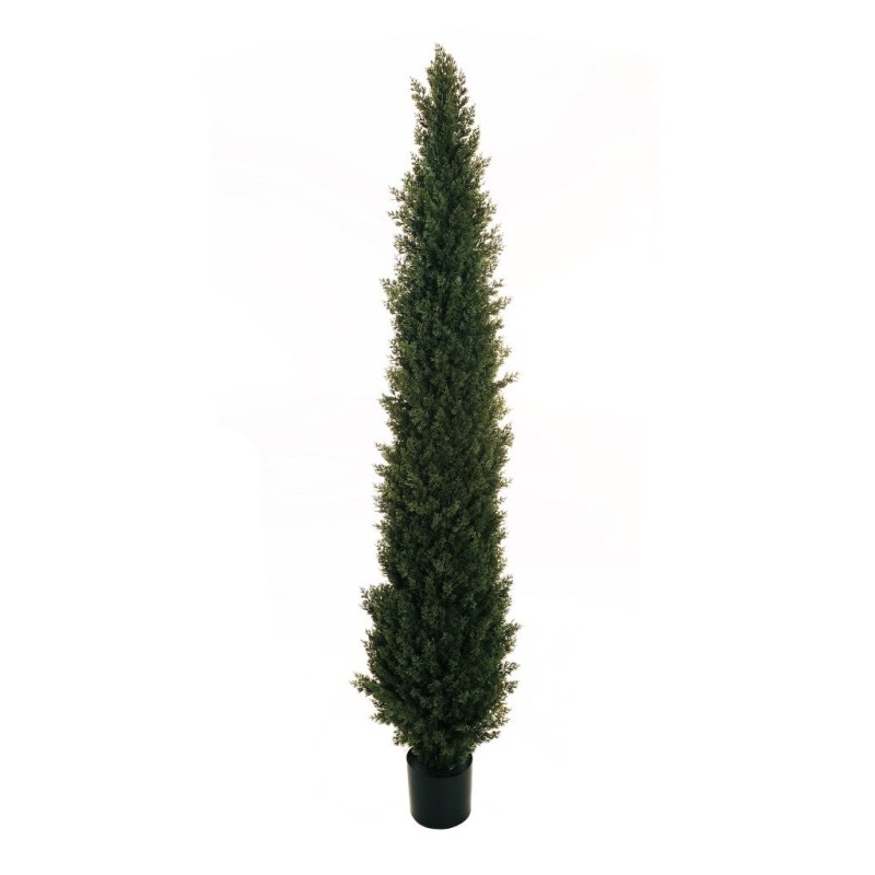 Sapin artificiel conique de cyprès en pot, 210 cm - vert foncé 