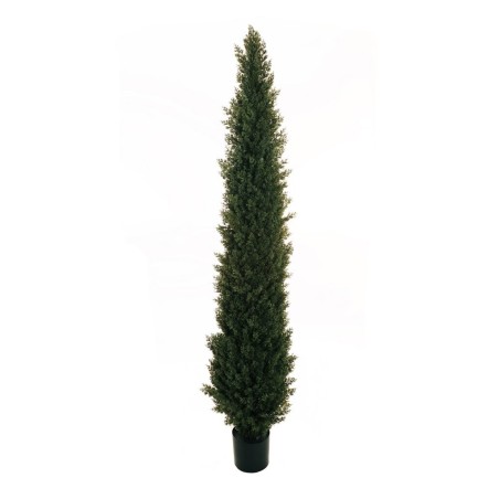 Sapin artificiel conique de cyprès en pot, 210 cm - vert foncé 