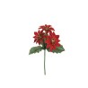 Lot de 48 - Pic artificiel mini poinsettia et houx, 17,5 cm - rouge 