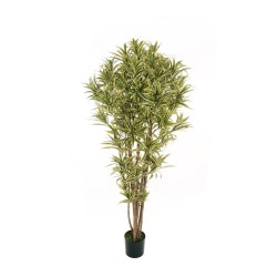 Lot de 2 - Plante artificielle de dracaena reflex en pot, 180 cm - panaché 