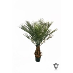Lot de 2 - Palmier artificiel phoenix anti-UV en pot, 130 cm - vert 