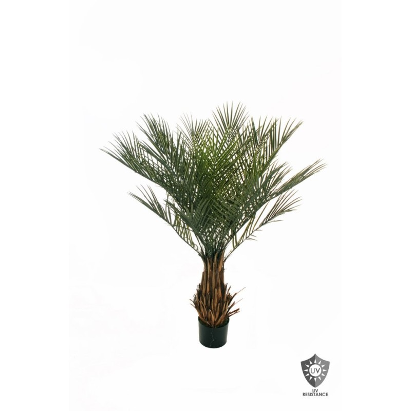 Lot de 2 - Palmier artificiel phoenix anti-UV en pot, 130 cm - vert 