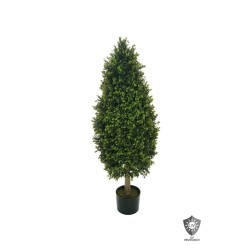 Lot de 2 - Plante artificielle conique de buis anti-UV en pot, 125 cm - vert 