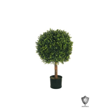Lot de 2 - Plante artificielle topiaire de buis anti-UV en pot, 80 cm - vert 