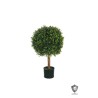 Lot de 2 - Plante artificielle topiaire de buis anti-UV en pot, 80 cm - vert 