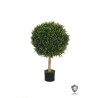 Lot de 2 - Plante artificielle topiaire de buis anti-UV en pot, 90 cm - vert 
