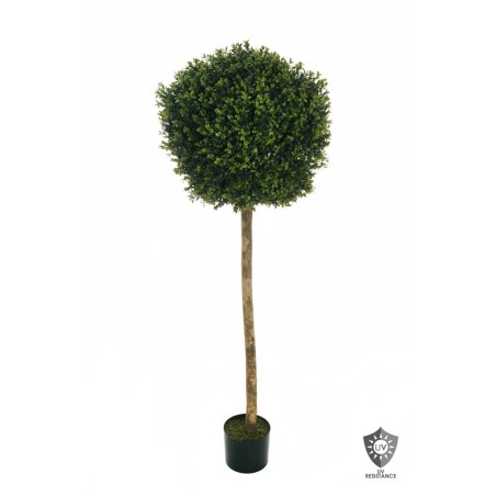 Lot de 2 - Plante artificielle topiaire de buis anti-UV en pot, 150 cm - vert 