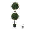 Lot de 2 - Plante artificielle de buis 2 boules anti-UV en pot, 150 cm - vert 