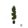 Lot de 2 - Plante artificielle de buis spiralé anti-UV en pot, 120 cm - vert 