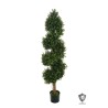 Lot de 2 - Plante artificielle de buis spiralé anti-UV en pot, 150 cm - vert 