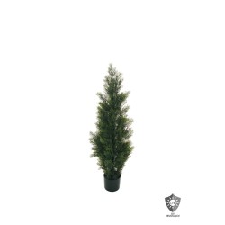 Lot de 2 - Plante artificielle de cyprès anti-UV en pot, 125 cm - vert 