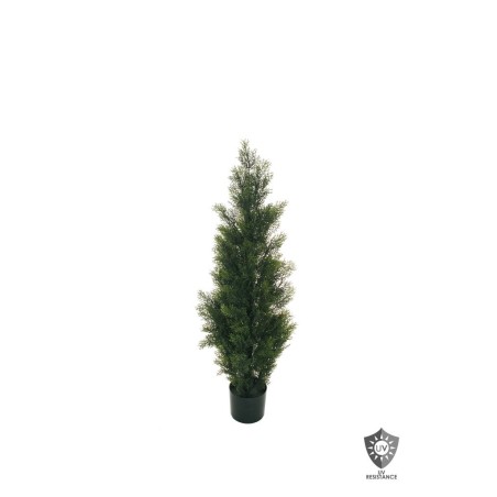 Lot de 2 - Plante artificielle de cyprès anti-UV en pot, 125 cm - vert 