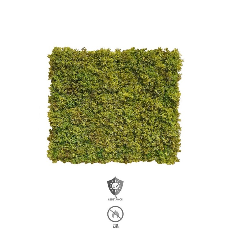 Lot de 14 - Tapis artificiel de mousse nordique anti-UV ignifugé, 50x50 cm - vert marron 