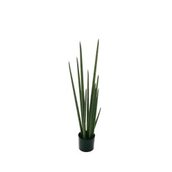 Lot de 4 - Plante artificielle de sansevieria cylindrica en pot, 97 cm - vert 