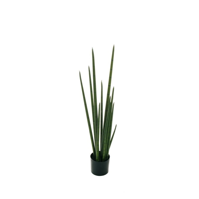 Lot de 4 - Plante artificielle de sansevieria cylindrica en pot, 97 cm - vert 
