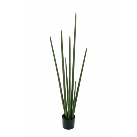 Lot de 2 - Plante artificielle de sansevieria cylindrica en pot, 126 cm - vert 
