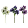 Lot de 24 - Tige artificielle d'anémone X3 floquée, 46 cm - blanc assorti 