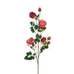 Lot de 12 - Tige artificielle de rose Margot, 95 cm - rose vif 