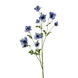 Lot de 12 - Longue tige artificielle d'anémone X10 floquée, 111 cm - lavande 