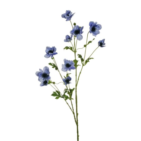 Lot de 12 - Longue tige artificielle d'anémone X10 floquée, 111 cm - lavande 