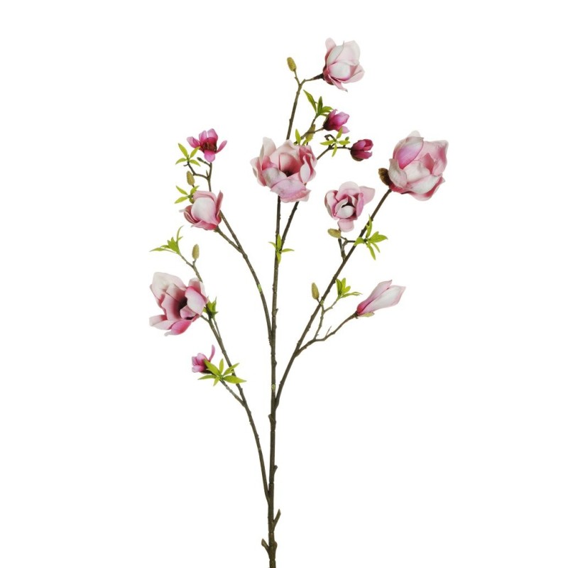 Lot de 12 - Grande branche artificielle de magnolia, 139 cm - fuchsia rose 