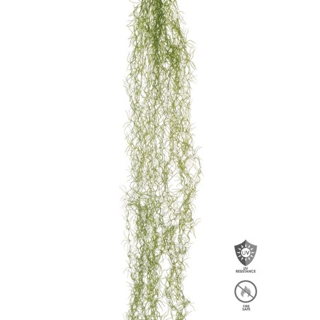 Lot de 36 - Buisson suspendu artificiel de tillandsia anti-UV ignifugé X6, 140 cm - vert gris 