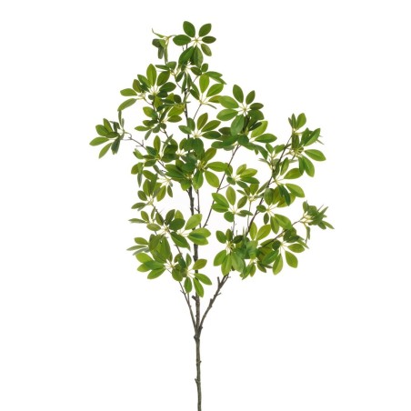 Lot de 10 - Grande branche artificielle de baby schefflera toucher réel X371, 125 cm - vert 
