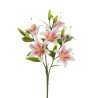Lot de 12 - Buisson artificiel de lys tigré impression 3D toucher réel X3, 60 cm - blanc fuchsia 