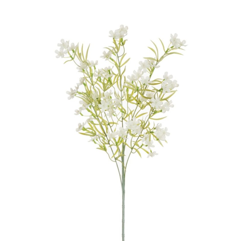Lot de 24 - Tige artificielle de bovardia X5 floquée, 70 cm - blanc 