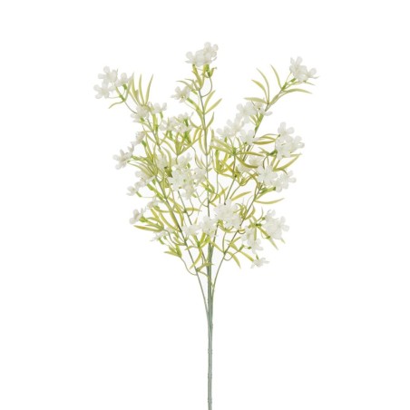 Lot de 24 - Tige artificielle de bovardia X5 floquée, 70 cm - blanc 
