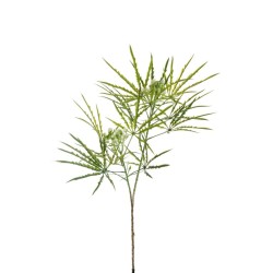 Lot de 12 - Tige artificielle de chanvre X2 avec baies, 95 cm - vert blanc 