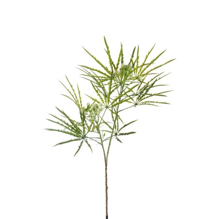 Lot de 12 - Tige artificielle de chanvre X2 avec baies, 95 cm - vert blanc 