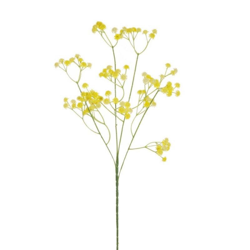 Lot de 120 - Tige artificielle de gypsophile X4, 64 cm - jaune 